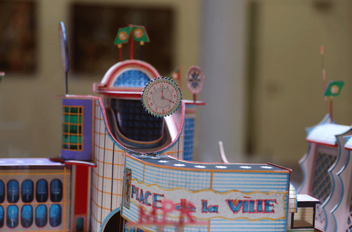 Installation sculptures of imagined buildings
