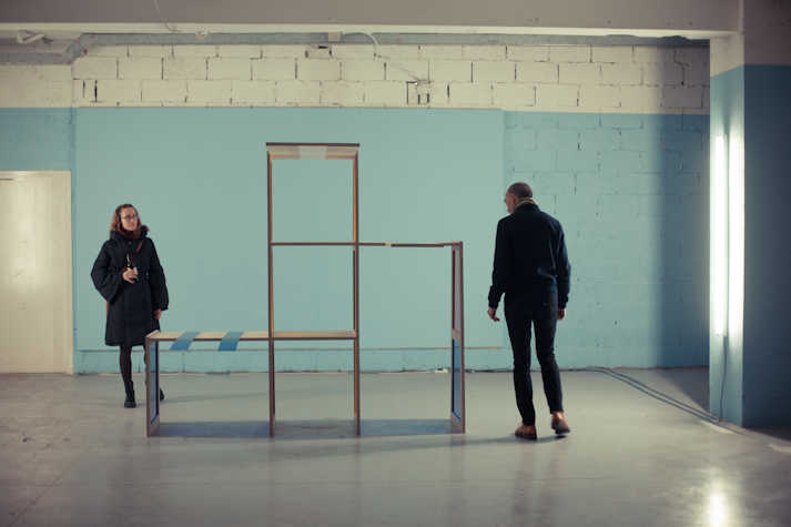 Le Swimming - installation being viewed by festival attendees