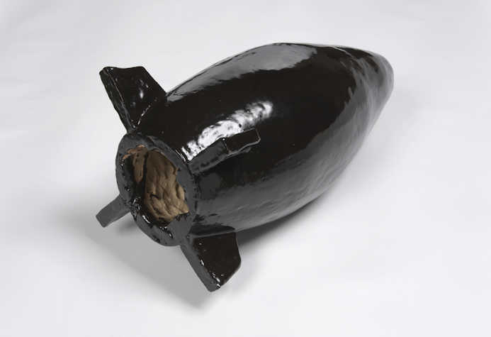 black ceramic bomb with rudders