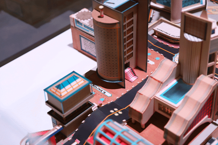 Installation sculptures of imagined buildings