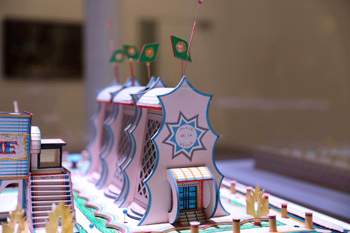 Installation sculptures of imagined buildings